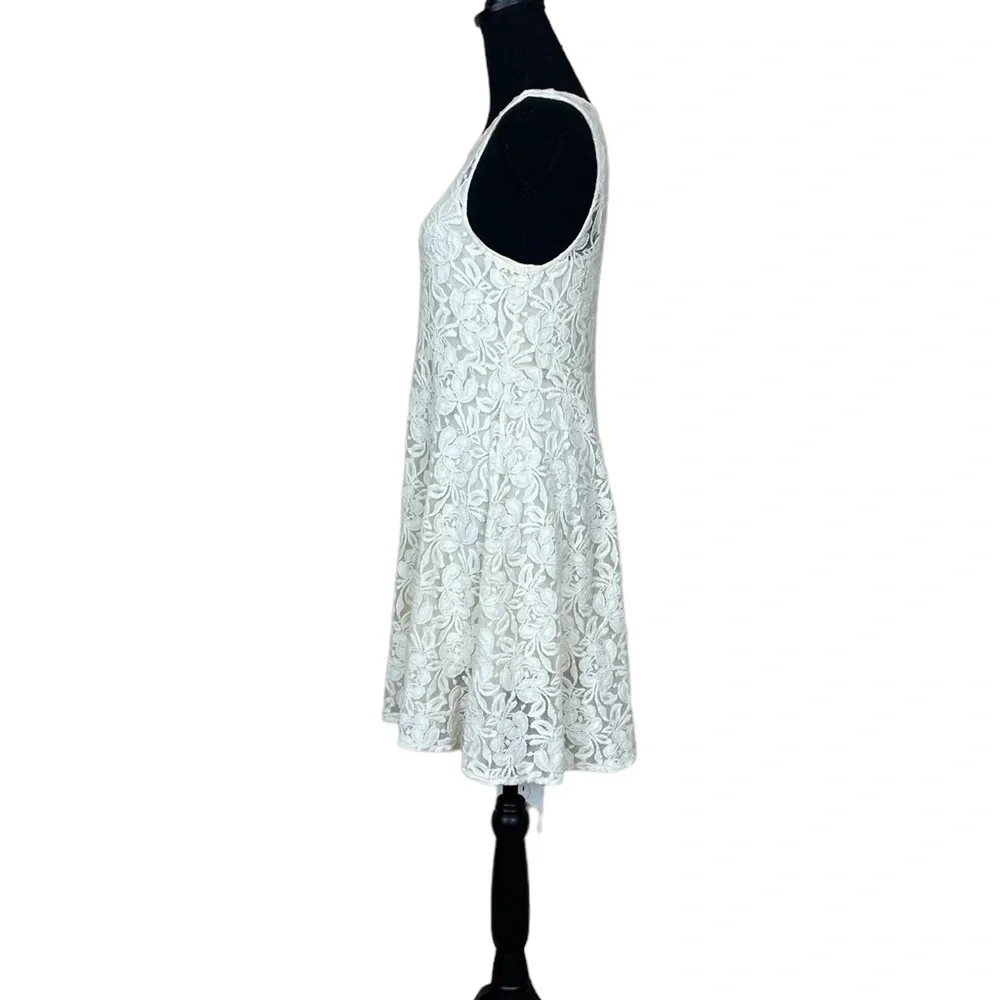 Free People “Miles of Lace” Cream Fit & Flare Dress